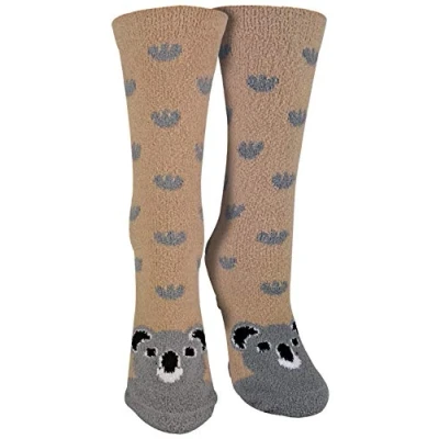 Abbildung von sock snob 1er Pack Antirutsch Abs Rutschfest Kuschelsocken/Socken mit Cartoon Tiere Motiv (37 42 EU, KOALA)