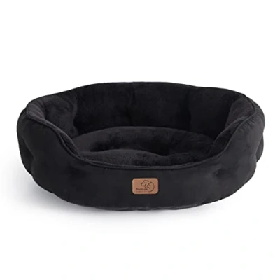 Abbildung von BEDSURE Katzenbett waschbar Katzen Bettchen 63x53x20cm Bett mit Zweiseitig Innenkissen Katzenschlafplatz für oder kleine Hunde, schwarz