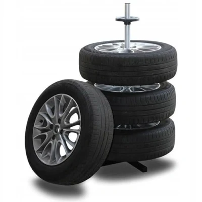 Abbildung von SEVICO Reifenständer Felgenbaum, für mehr Platz in der Garage, Felgenständer, die Lagerung von 4 Autoreifen mit Felgen, bis Reifenbreite 235 mm Tragkraft 10 kg