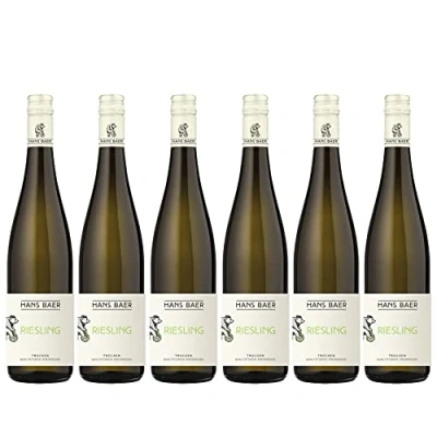Abbildung von Hans Baer Riesling Trocken Weisswein Qualitätswein aus Rheinhessen, Deutschland (6 x 0.75 l)