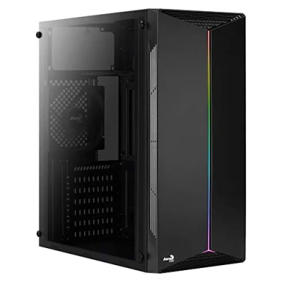 Abbildung von AeroCool SPLIT, PC Gehäuse, ATX, Acrylglas, RGB 13 Modi, 12 cm Lüfter Schwarz