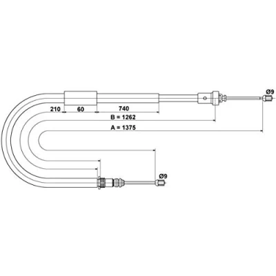 Abbildung von ATE 24.3727 1084.2 Handbremsseil 1375 RENAULT: Modus / Grand
