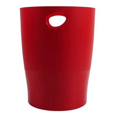 Abbildung von Exacompta 45324D ECOBIN Papierkorb 15 Liter mit Griffen. Eleganter und robuster Mülleimer im modernen Design karminrot