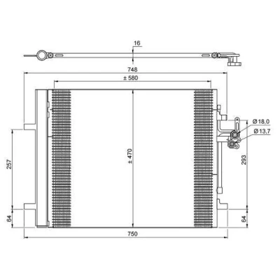 Abbildung von NRF EASY FIT 35884 Klimakondensator mit Trockner, Dichtring 18 13,7 Aluminium 580 VOLVO: V70 3, V60 I, S60 II