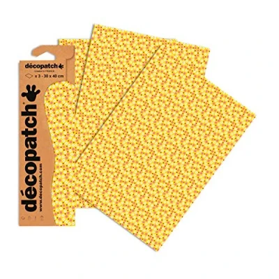 Abbildung von Decopatch Papier No. 709 (gelb Blümchen, 395 x 298 mm) 3er Pack