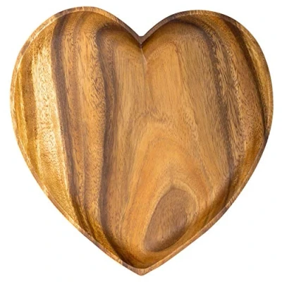 Abbildung von levandeo Holzschale Akazie 25cm Herz Design Snackschale Schale Obstschale Obstkorb Tischdeko Deko