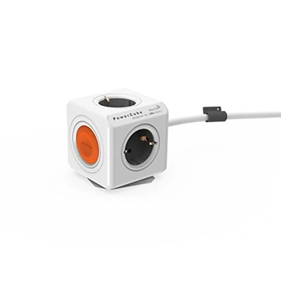 Abbildung von allocacoc Eco PowerCube Remote Extended mit Schalter, 4 fach Steckdose zum Stromsparen, 230V Schuko