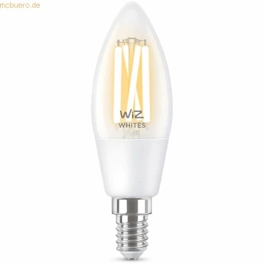 Abbildung von WiZ Tunable White LED Lampe E14 (470 lm), 40 W Filament mit warm bis kaltweißem dimmbarem Licht, smarte Lichtsteuerung über WLAN per Stimme/App