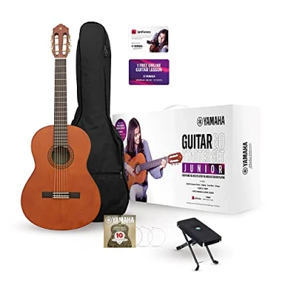 Abbildung von Yamaha GuitarGo Starter Set Junior Akustikgitarren für junge Anfänger und Wiedereinsteiger Inkl. Gigbag, digitales Stimmgerät iOS, Fußbank mehr