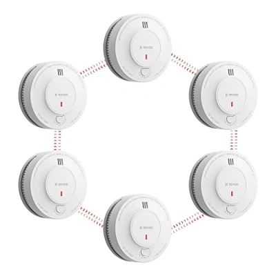 Abbildung von X Sense Vernetzter Rauchmelder mit 10 Jahre Batterie, Feuermelder Stummschaltung, entspricht EN 14604 Standard, SD19 W, 6er Set