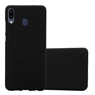 Abbildung von Cadorabo Hülle kompatibel mit Samsung Galaxy M20 Schutzhülle TPU Silikon Case Frost Design Slim Kratzfest Weiche Gummi Rundumschutz für in Schwarz