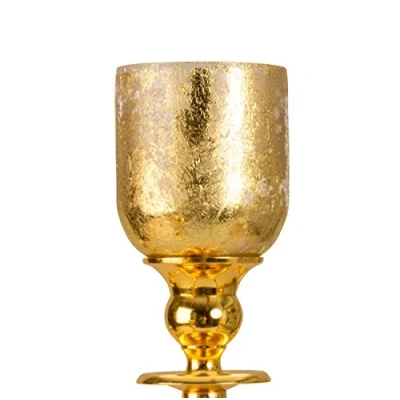 Abbildung von Geschenkestadl 5 x Glasaufsatz in Gold für Kerzenständer Kandelaber Windlicht Aufsatz