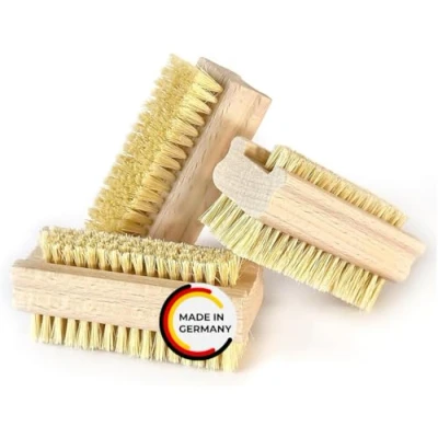 Abbildung von Peggy Perfect Nagelbürsten 3er Set Handbürste Handwaschbürste aus zertifiziertem Buchenholz mit Naturfiberborsten hart &amp; weich. Kinder Fingerbürste Fingernagelbürste