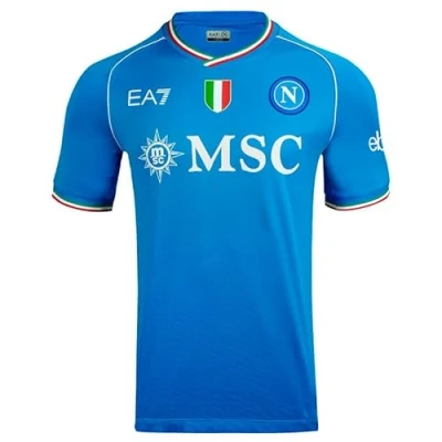 Abbildung von SSC Napoli Renntrikot, EA7, dreifarbiges Wappen, technischer Stoff Dry Touch, 2023/2024