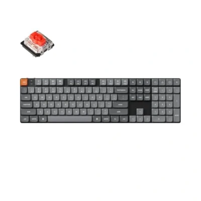 Abbildung von Keychron K5 Max Ultraflache kabellose mechanische Tastatur, QMK/VIA programmierbar, 3 Modus Bluetooth/2.4 GHz/Kabel mit RGB LED, Low Profile Gateron Red Switch Hot Swap, PBT Tastenkappen