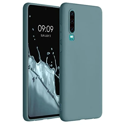 Abbildung von kwmobile Hülle kompatibel mit Huawei P30 Silikon Handy Case Handyhülle weiche Oberfläche kabelloses Laden Arctic Night