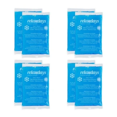 Abbildung von Relaxdays Kühlpads, 8er Set, Kalt Warm Kompressen, 9 x 15 cm, Erste Hilfe, wiederverwendbare Gelkühlkompressen, blau