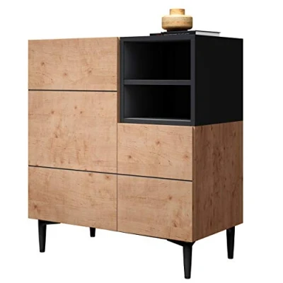 Abbildung von Newroom Sideboard Nizza, Wildeiche Vintage Industrial Highboard Anrichte Wohnzimmer