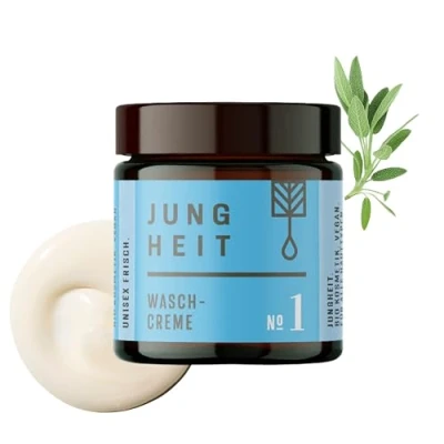 Abbildung von JUNGHEIT antimikrobielle Waschcreme Zitrone 50ml Anti Mitesser Reiniger für klares Hautbild Pickelentferner face wash hautklärender Porenreiniger Gesichtsreinigung für ebenmäßige Haut