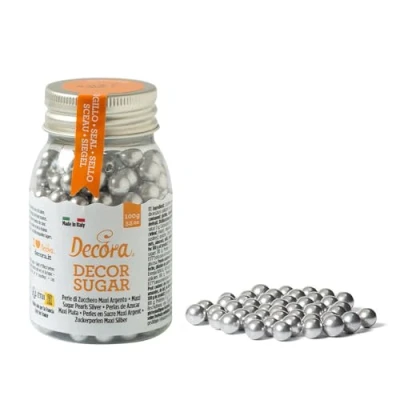 Abbildung von Decora 2081130 PAKETE 100 G MAXI SILBER ZUCKERPERLEN