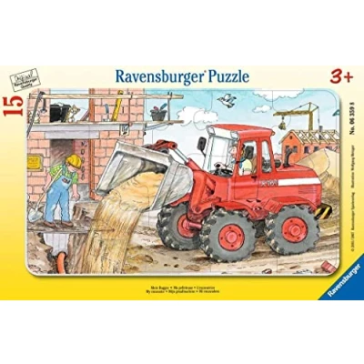 Abbildung von Ravensburger Kinderpuzzle 06359 Mein Bagger Rahmenpuzzle für Kinder ab 3 Jahren, mit 15 Teilen
