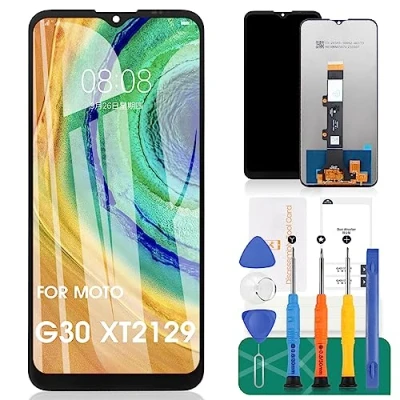 Abbildung von SRJTEK Kompatibel mit Motorola Moto G30 LCD Bildschirm PAML0000IN Ersatzteile für XT2129 2 Touchscreen Sensor Digitizer Assmebly (schwarz ohne Rahmen)