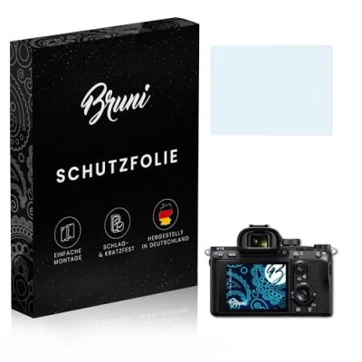 Abbildung von Bruni Schutzfolie kompatibel mit Sony Alpha a7 III Folie, glasklare Displayschutzfolie (2X)