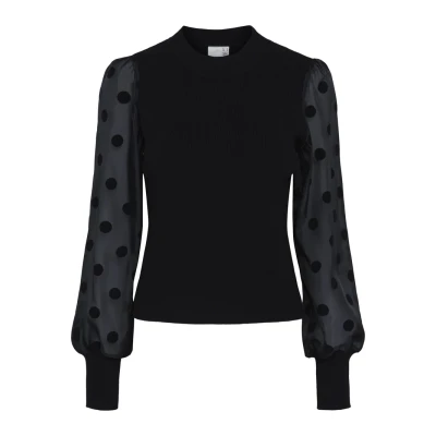 Abbildung von YAS Yasdotme Strickpullover, Damen, Größe: XXL, Black