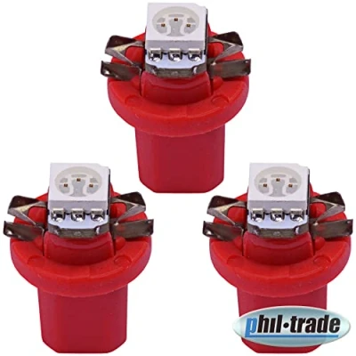 Abbildung von 3 x B8.5d Tacho Beleuchtung LED 5050 SMD BAX10D high Power Rot Umbauset kompatibel für Opel Corsa B/Tigra A