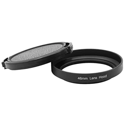 Abbildung von vhbw Gegenlichtblende kompatibel mit Panasonic Lumix G, G1, GF1, GH1 46mm Objektiv Streulichtblende, Schwarz, Metall, rund