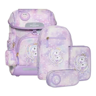 Abbildung von Beckmann Plus Air Schulranzen Set 6 tlg. Unicorn Princess Purple