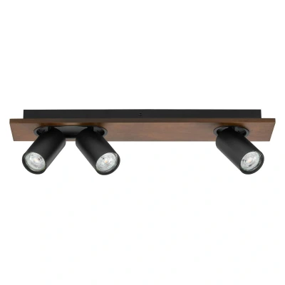 Abbildung von LEDVANCE DECOR SPOT MERCURY, 3 x 3,4W, 690lm, Holzoptik schwarz, Spotleuchte, verstellbare Köpfe, vielseitig anwendbar, Innenraumspot, austauschbare LED Lampen, warmweiße Lichtfarbe, GU10