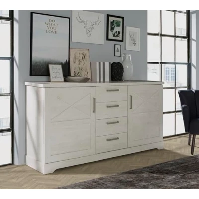Abbildung von Forte ROCKHAMPTON Kommode B x H T: 182,9x91x42, Holzwerkstoff, Pinie Weiß, Groß