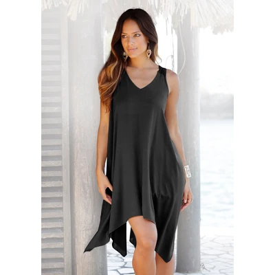 Abbildung von LASCANA Strandkleid, mit Spitze im Rücken, Longshirt in weiter Form, Sommerkleid