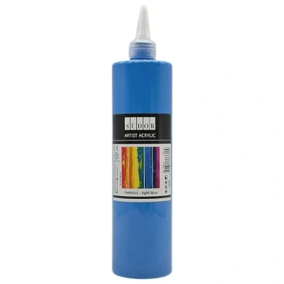 Abbildung von SÜDOR Acrylfarbe 500 ml Geeignet für Acryl Pouring. Hochpigmentierte, deckende Künstler Malfarbe zum Bemalen auf Holz, Leinwand, Stein, Papier, Stoff &amp; Metall. Vegan (Hellblau)