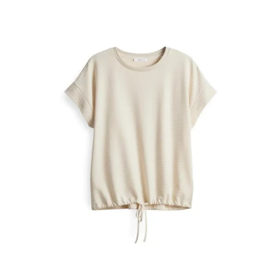 Abbildung von OPUS Oshape Round NECK Tshirt print, Damen, Größe: 42, Natural glaze