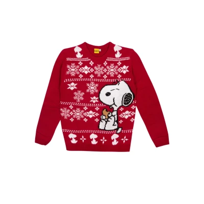 Abbildung von Snoopy THE Peanuts Christmas Strickpullover, Größe: 3XL, Rot