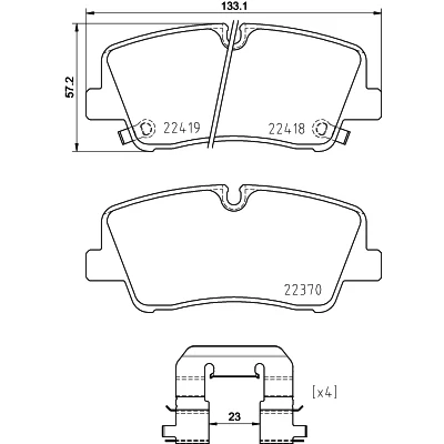 Abbildung von BREMBO P 30 089 Bremsbelagsatz mit akustischer Verschleißwarnung Zubehör HYUNDAI: H350 Kastenwagen, Pritsche/Fahrgestell