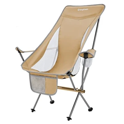 Abbildung von KingCamp Campingstuhl Cataby Deluxe Klappstuhl Strand Stuhl Faltbar Alu 120 kg beige