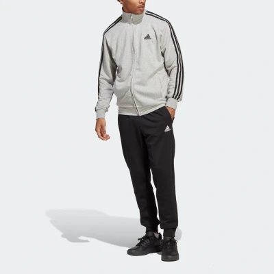 Abbildung von adidas Sportswear 3STRIPE Tracksuit SET Trainingsanzug, Herren, Größe: XL, Medium grey heather/black