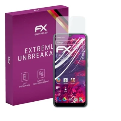 Abbildung von atFoliX Glasfolie kompatibel mit Nokia 2.4 Panzerfolie, 9H Hybrid Glass FX Schutzpanzer Folie