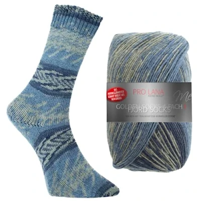 Abbildung von Pro Lana Fjord Socks Farbe 197, Sockenwolle musterbildend, Wolle Norwegermuster zum Stricken, 100g, 400m