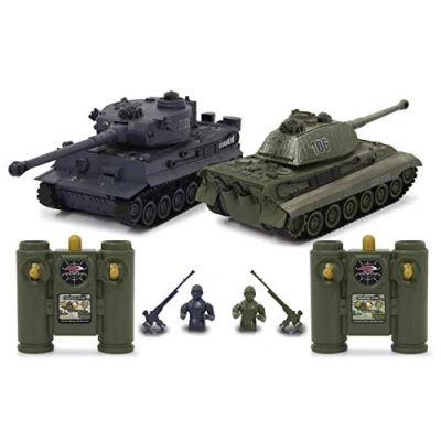 Abbildung von Jamara RC Panzer Tiger Battle Set 1:28 2,4GHz, 2 Modelle, Fernsteuerungen, Kampffahrzeug, ferngesteuertes Fahrzeug