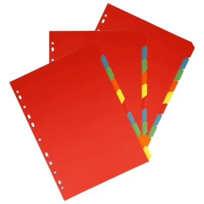 Abbildung von Westcott Register für Ordner A4 (3er Set) 3 x Trennblätter Din 10 farbige Tabs in 5 Farben als Organizer Robuste 160g/m² mit Eurolochung E 1733312 00