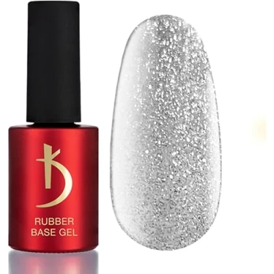 Abbildung von K Professional Rubber Base Gel Coat Shimmer Silver Glitter Reflective Nail Polish 15ml Unterlack Silbern Glitzer UV Nagellack Nägel LED