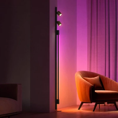 Abbildung von Philips Hue White &amp; Color Amb. Perifo Set, 2 er Spot Gradient Tube, dimmbar, 16 Mio. Farben, steuerbar via App, kompatibel mit Amazon Alexa, Apple HomeKit Google Assistant, schwarz