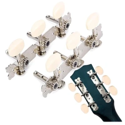 Abbildung von 2 Stück Gitarre Mechaniken Knöpfe,Mechanische Stimmwirbel für Gitarre,Gitarren Saiten Stimmwirbel,Klassischer Gitarren Stimmwirbel,für Klassische