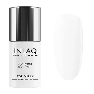 Abbildung von INLAQ® Hema Free Top Milky White Coat 6ml Gellack UV Gel mit milchiger Farbüberlackierung 20% Deckkraft Baby Boomer Nagellack von und Di