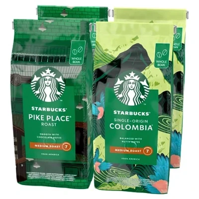 Abbildung von STARBUCKS Pike Place Roast, Single Origin Colombia Ganze Kaffeebohnen 450g (4er Pack)