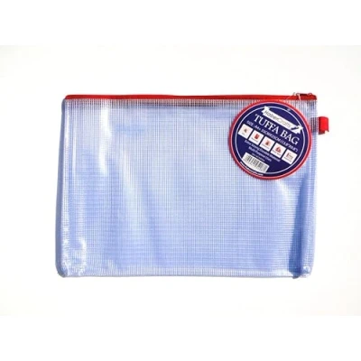 Abbildung von A5 Tuff Bag Zip Wallet Clear Plastic Wallets Pouch File Pencil Case Folder Water Resistant Reinforced Heavy Duty Mesh Bags (Fits 1 Pack)